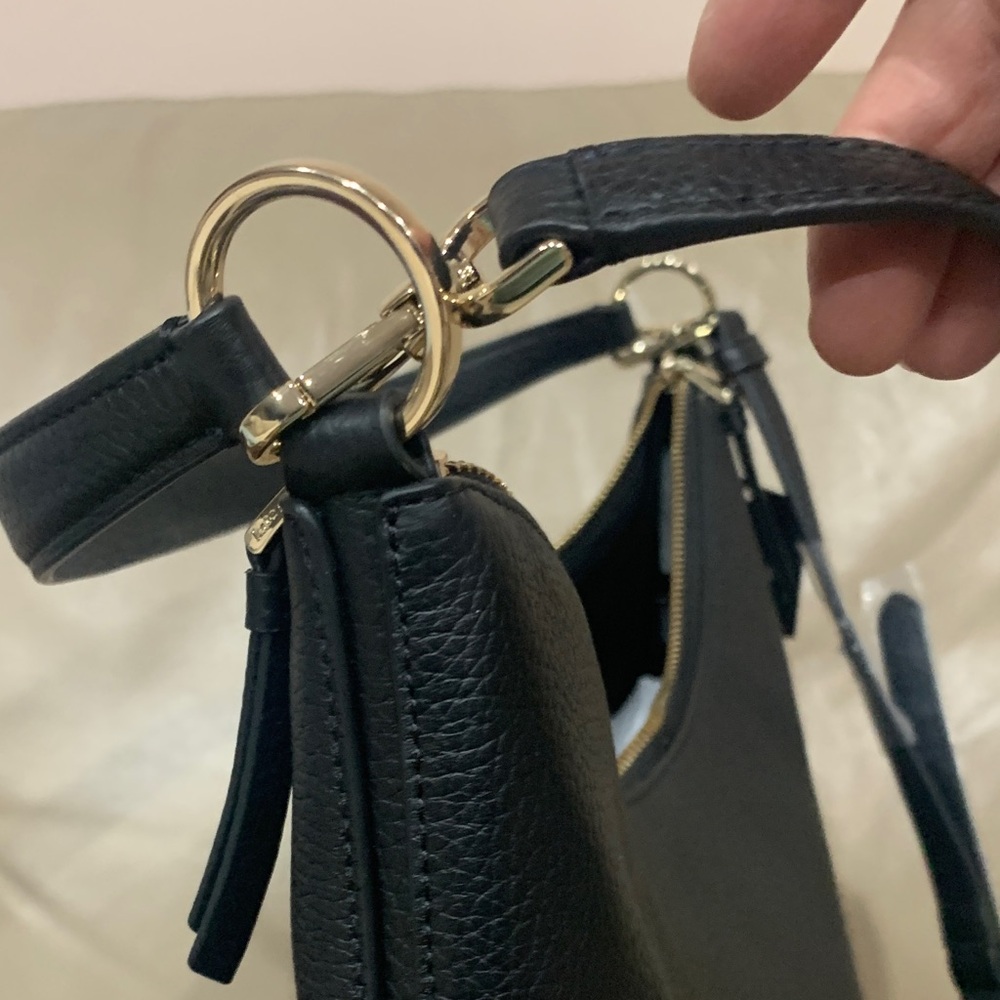 Kate Spade Zippy Black Pebbled Leather Hobo Large bag. - Picture 11 of 14